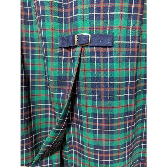 Pendleton Women's 16 Green Plaid Summer Weight Wool Pleated Skirt - Picture 2 of 5